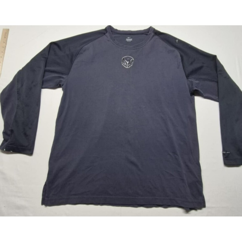 Nike Baskeball logo‎ Dri-fit men's long sleeve two tone black shirt sz. XXL